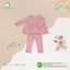 AMI0422 - Bộ Thu Đông Bé Gái Anminaza Vải Cotton Dệt Tăm Phối Bèo Nhún Điệu Đà