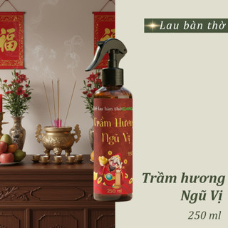 Nước Lau Bàn Thờ Trầm Hương by Caroline - Nước Bao Sái Bàn Thờ Làm Sạch Thu Hút Tài Lộc 250ml