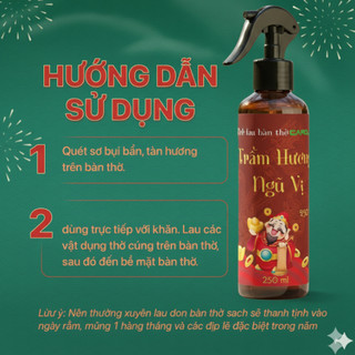 Nước Lau Bàn Thờ Trầm Hương by Caroline - Nước Bao Sái Bàn Thờ Làm Sạch Thu Hút Tài Lộc 250ml