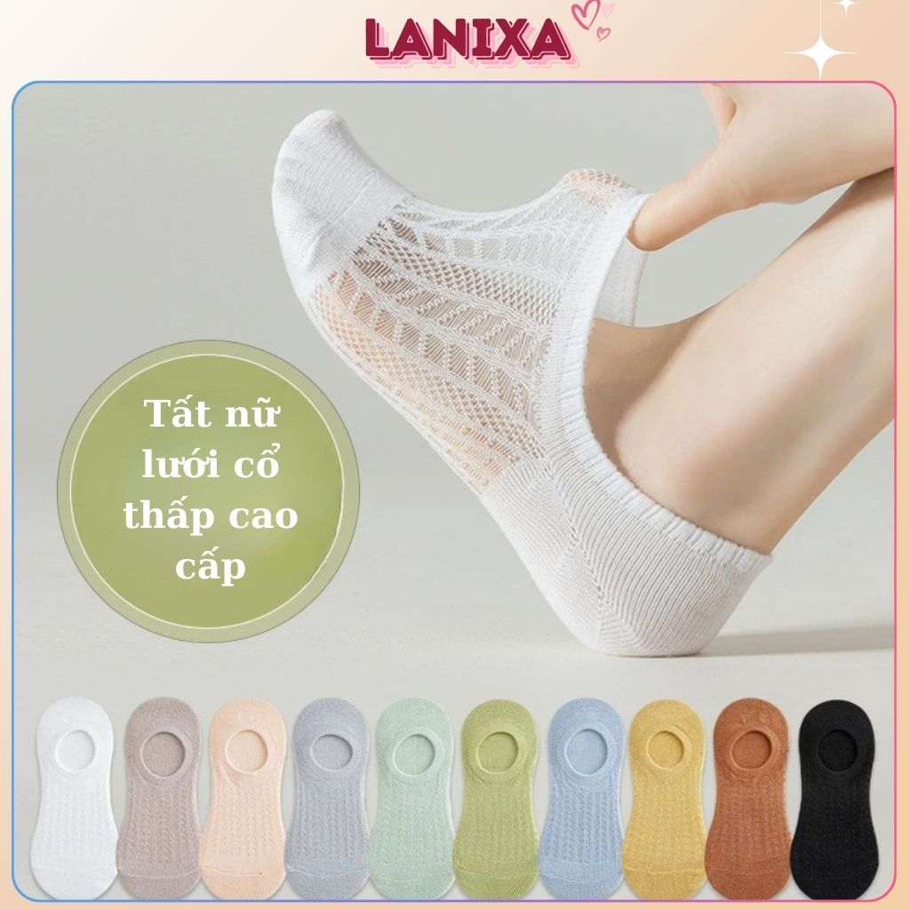 Tất nữ cổ thấp siêu mỏng thông thoáng cotton thấm hút mồ hôi chống hôi chân LANIXA T81