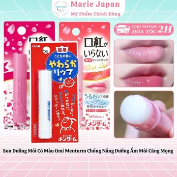 Son Dưỡng Môi Có Màu Omi Menturm Chống Nắng Dưỡng Ẩm Môi Căng Mọng Tự Nhiên Nhật Bản 3.5g