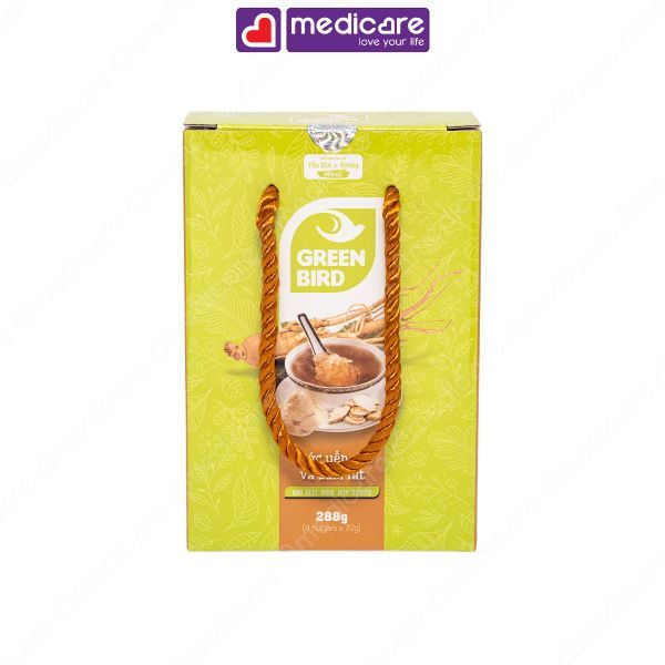 Nước uống bổ dưỡng GREEN BIRD yến sào và sâm lát hộp 4 hũ