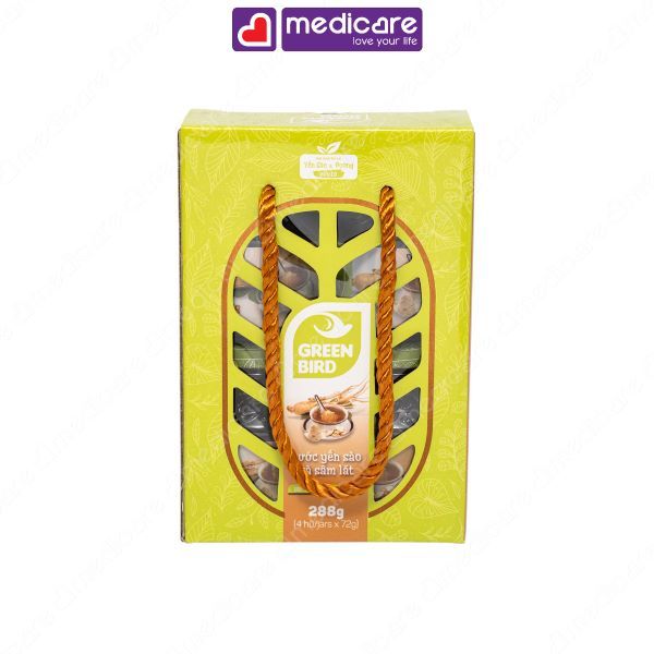 Nước uống bổ dưỡng GREEN BIRD yến sào và sâm lát hộp 4 hũ