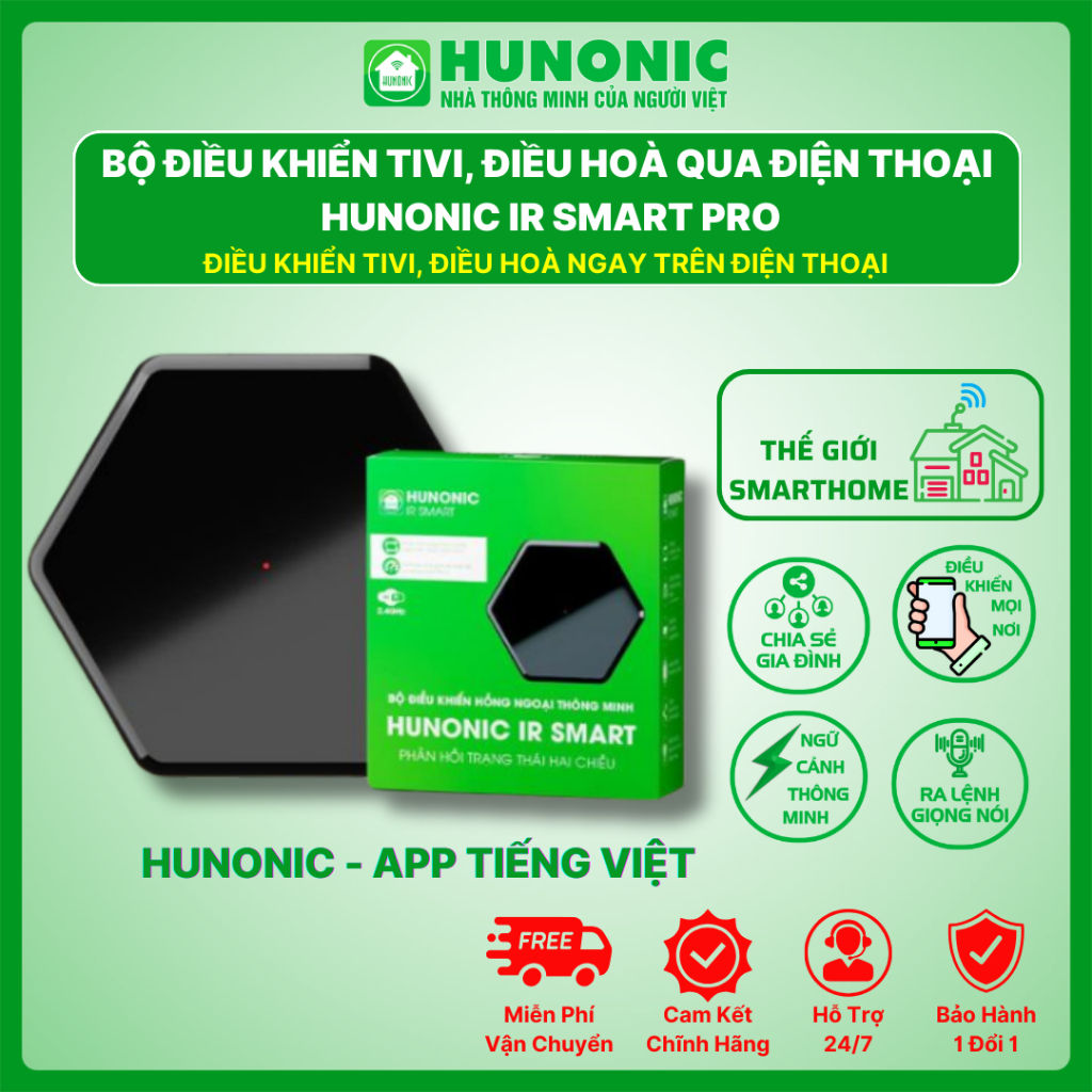 Bộ điều khiển Tivi, Điều Hoà Thông Minh Wifi Hunonic IR Smart - Điều ...