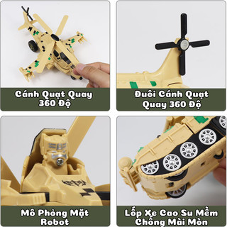 Đồ Chơi Robot Biến Hình Xe Quân Sự, Xe Tăng, Máy Bay 2IN1 Cho Bé, Thiết Kế Siêu Ngầu Phù Hợp Làm Quà Tặng Cho Bé