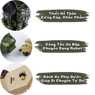 Đồ Chơi Robot Biến Hình Xe Quân Sự, Xe Tăng, Máy Bay 2IN1 Cho Bé, Thiết Kế Siêu Ngầu Phù Hợp Làm Quà Tặng Cho Bé