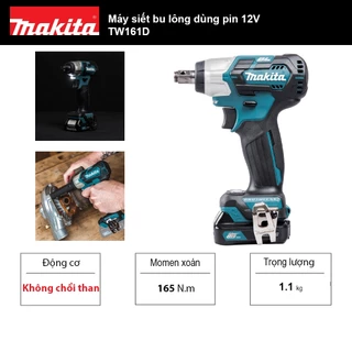 Máy siết bu lông dùng pin 12V Makita TW161D - TW161DZ - TW161DSAE | Makita Việt Nam