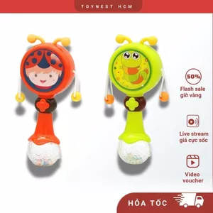 Đồ Chơi DUKA: Trống Bi Bô - Nốt Nhạc Xanh + Bé Nói Cười - An Toàn Cho bé