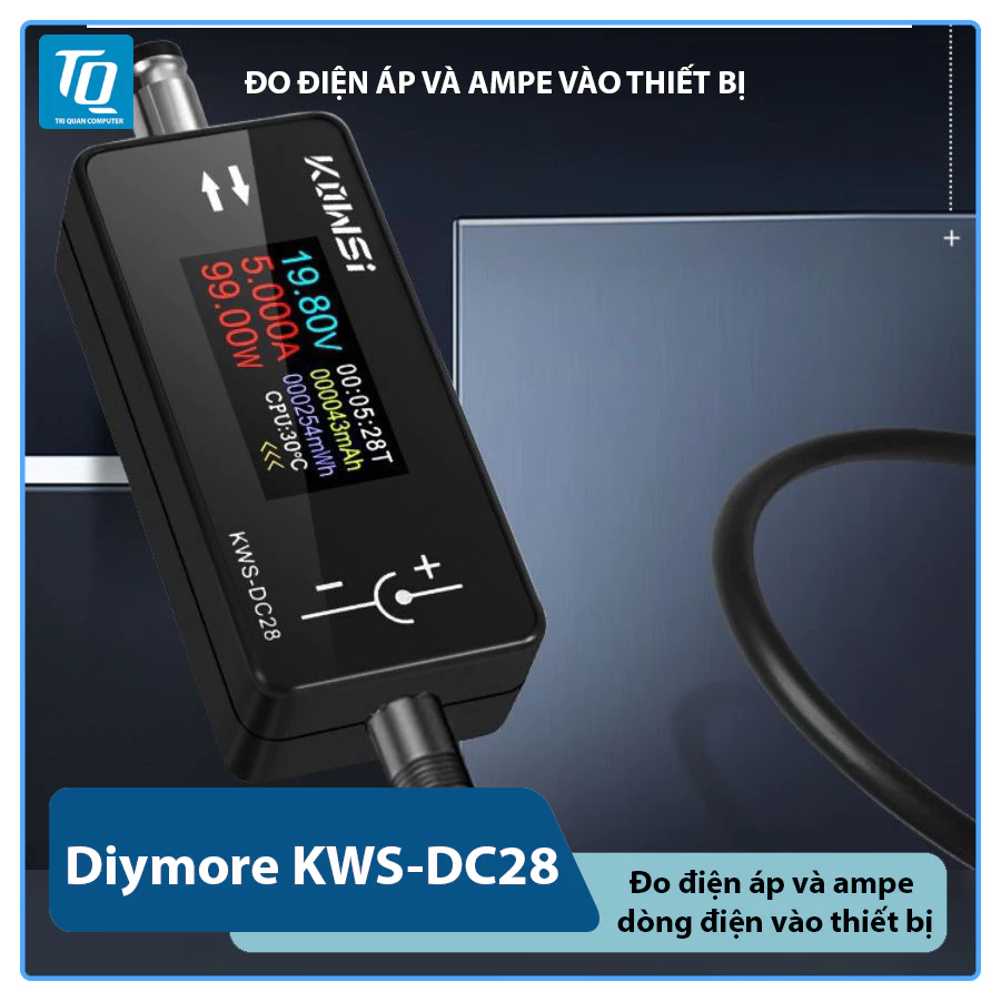 KWS-DC28 0.96-inch TFT độ nét cao hiển thị DC 5.5*2.5 giao diện Tester điện áp và dòng điện Meter Power Meter DC 4 ~ 30V