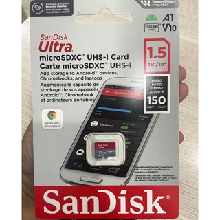 Thẻ nhớ MicroSDXC SanDisk Ultra A1 1.5TB (1500 GB) Class 10 U1 đọc 150MB/s ghi 35MB/s có adapter