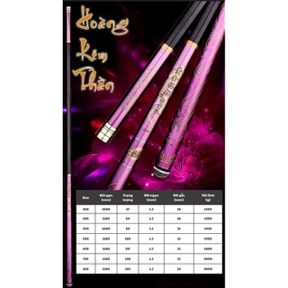 Cần Câu Hoàng Kim Thần 3H-4H Carbon 36T+40T – Siêu Nhẹ, Siêu Nhạy, Bền Bỉ