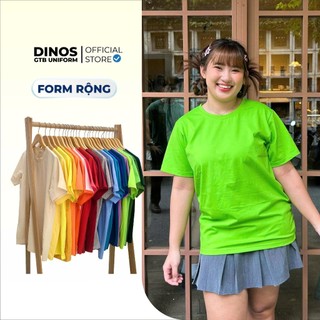 Áo Thun Trơn DINOS Cổ Tròn, Tay Ngắn, Thun Mềm Mát, Nhiều Màu Sắc Cho Người Lớn Và Trẻ Em