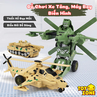 Đồ Chơi Xe Quân Sự, Xe Tăng, Máy Bay Biến Hình Robot 2IN1 Cho Bé, Đồ Chơi Giải Trí Biến Hình Cực Thú Vị, Quà Tặng Cho Bé