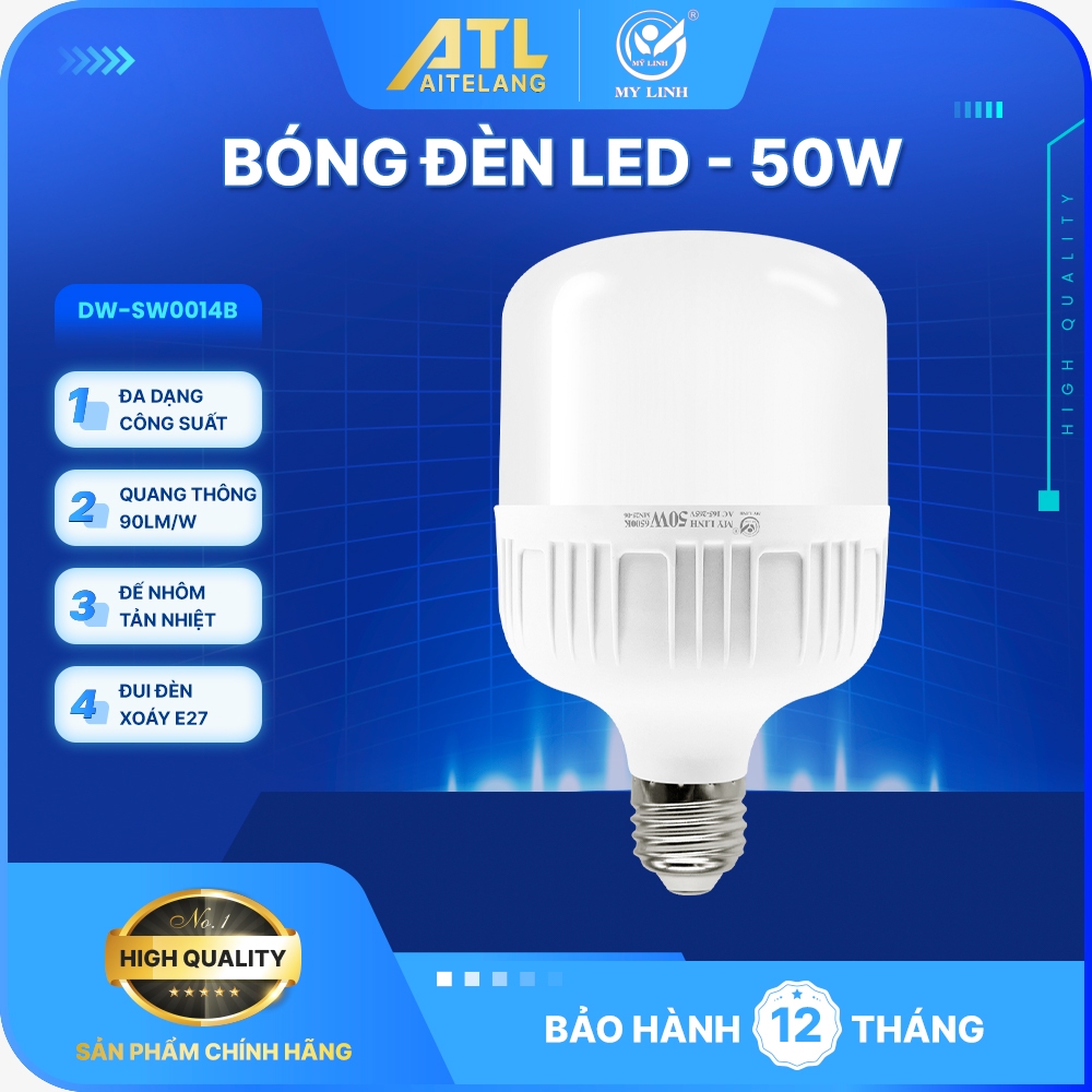 Bóng đèn LED trụ Mỹ Linh TT0001- 50W loại bóng đơn dùng trong nhà hoạt động bằng điện 220V