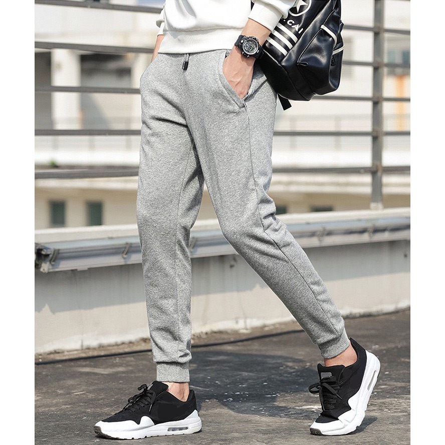 Quần nỉ nam, quần dài thu đông mặc nhà ống bo và ống suông vải nỉ TRƠN dày dặn 40-68kg - UNISEX SSL