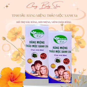 Tinh dầu răng miệng thảo mộc xanh X4, hỗ trợ sâu răng, hôi miệng, viêm chân răng