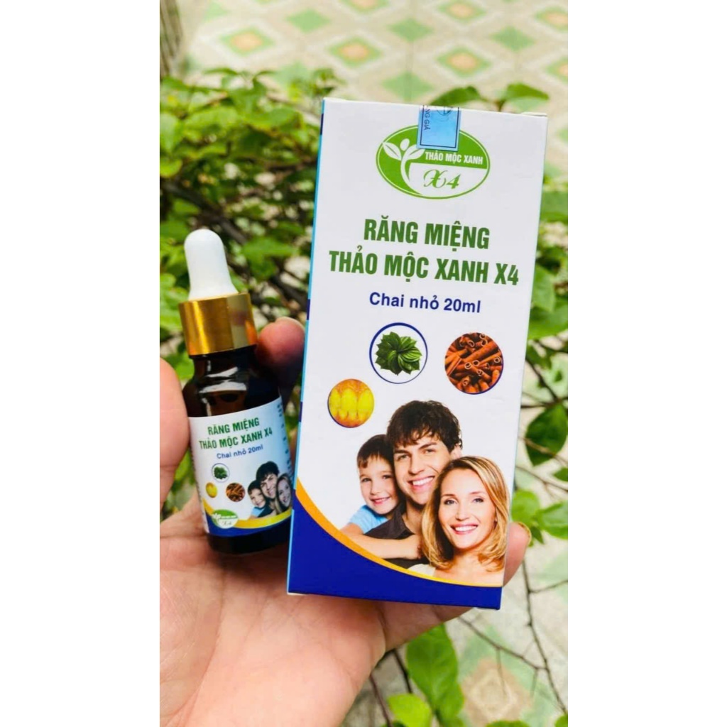 Tinh dầu răng miệng thảo mộc xanh X4, hỗ trợ giảm sâu răng, hôi miệng