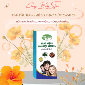 Tinh dầu răng miệng thảo mộc xanh X4, hỗ trợ giảm sâu răng, hôi miệng