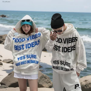 Áo Khoác Hoodie BOXY Hình In GOOD VIBES Dập Nổi Có Túi Trong Thời Trang Thu Đông SSL