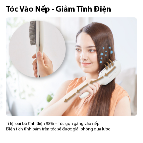 Lược Chải Tóc Với Công Nghệ Rung Động Âm Thanh Giúp Gỡ Rối - Răng Lược Phủ Bạch Kim Mang Lại Cảm Giác Mát Lạnh Dễ Chịu