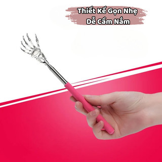 Cây Gãi Lưng, Massage Lưng Mô Phỏng Hình Bàn Tay Điều Chỉnh Linh Hoạt Từ 23-59cm, Chất Liệu Inox Không Gỉ An Toàn Cho Da