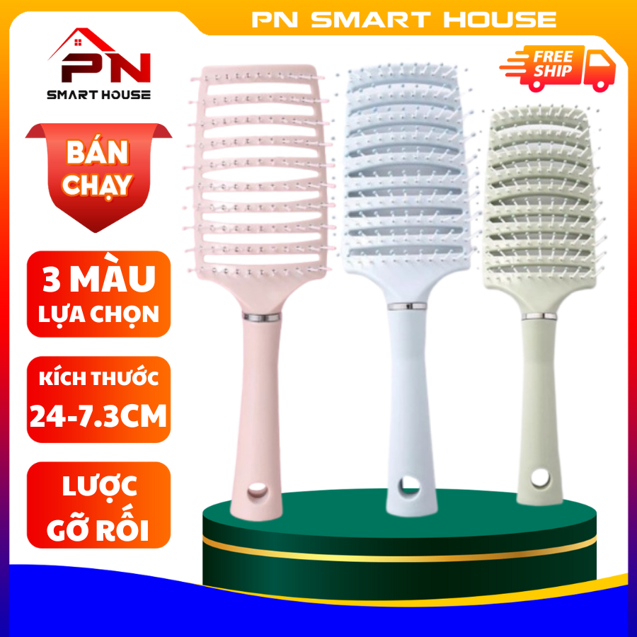 Lược chải tóc gỡ rối làm phồng tóc - lược bán nguyệt màu pastel siêu xinh 24x7cm