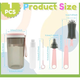 Bộ Cọ Rửa Bình Sữa Cho Bé Chất Liệu Silicon An Toàn, Tiện Lợi, Nhỏ Gọn Dễ Mang Theo