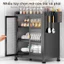 Tủ Đựng Bát Đĩa Kệ Đựng đậy Có Tủ & Ngăn Kéo 2/3 Tầng Thép Carbon Màu Đen,nước và chống bụi