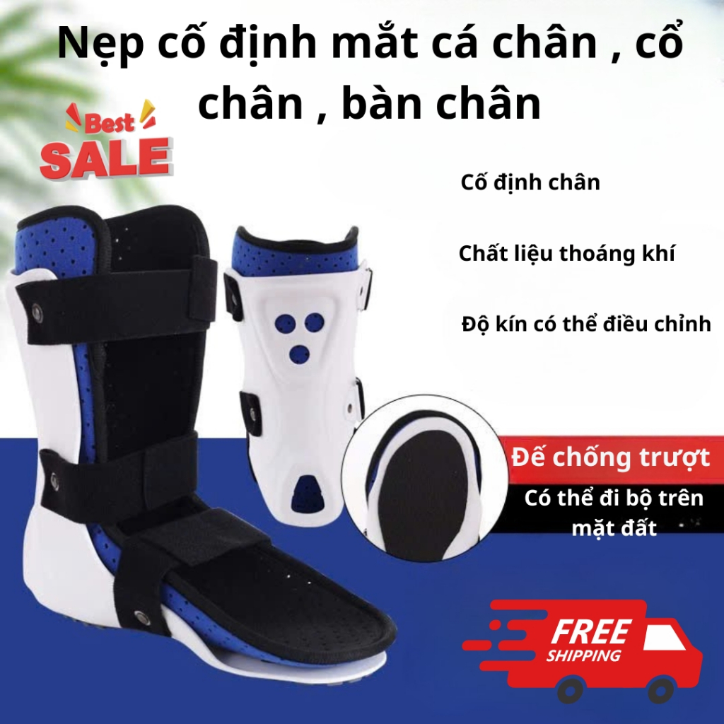 Nẹp Chân Cố Định Mắt Cá Chân - Thoáng Khí, Chống Trượt, Điều Chỉnh Thoải Mái