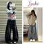 Quần Jean Nữ Ống CONG Xám Đen Wash Retro Lưng Cao Unisex BIGSIZE Ôm Eo Tôn Dáng Phong Cách Năng Động