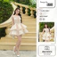 Fairy Flare Đầm hoa nhí Lasuzie gắn lưới tùng xòe bồng bềnh yếm cổ dây buộc chất vải mềm mại