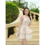 Fairy Flare Đầm hoa nhí Lasuzie gắn lưới tùng xòe bồng bềnh yếm cổ dây buộc chất vải mềm mại