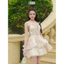 Fairy Flare Đầm hoa nhí Lasuzie gắn lưới tùng xòe bồng bềnh yếm cổ dây buộc chất vải mềm mại