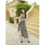 PEPPER DRESS by Lasuzie - Đầm cutout thun chéo vai thiết kế midi ren họa tiết hình học lạ mắt