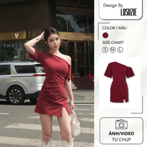 Cherry Mini Dress - Đầm ngắn form bodycon cách điểu cổ và tay áo hiện đại quyến rũ