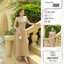 Coffee Dress Đầm yếm xòe maxi kaki dày dặn thiết kế rã thân tôn dáng hiệu quả