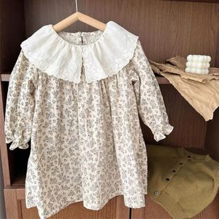 Váy Cho Bé Gái, Váy Dài Tay Hoa Nhí Dáng Suông Baby Dễ Thương Chất Liệu Cotton Mềm Mại