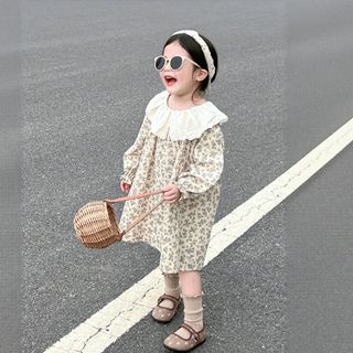 Váy Cho Bé Gái, Váy Dài Tay Hoa Nhí Dáng Suông Baby Dễ Thương Chất Liệu Cotton Mềm Mại