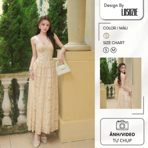 FLORA DRESS - Đầm hoa form corset có đệm ngực & nẹp định hình eo by Lasuzie Design