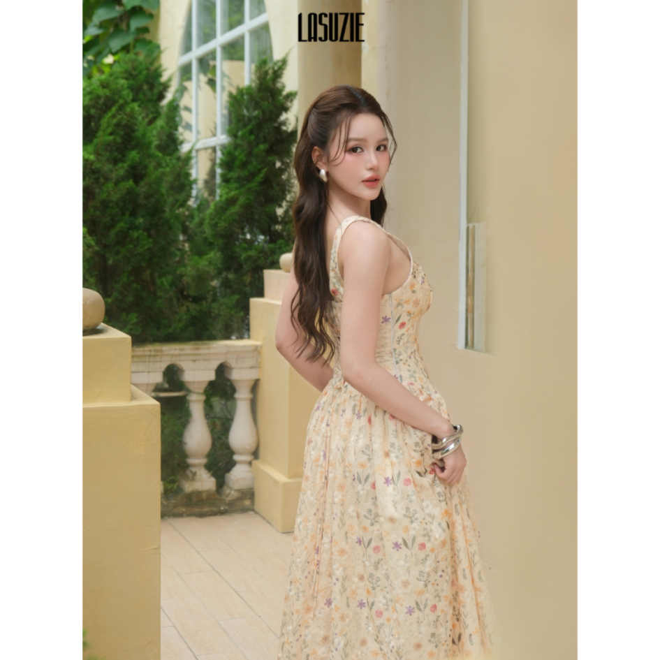 FLORA DRESS - Đầm hoa form corset có đệm ngực & nẹp định hình eo by Lasuzie Design