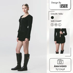 Chân Váy Nữ Suede Top Dáng Ngắn Ôm Body Trẻ Trung Sang Trọng Phối Đi Làm Đi Chơi