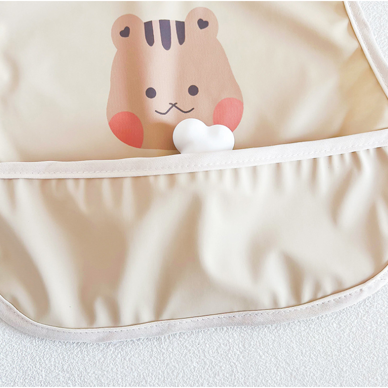 Yếm ăn dặm MB04 chống thấm cho bé có máng hứng dễ gập gọn yếm cho bé sơ sinh đến 3 tuổi
