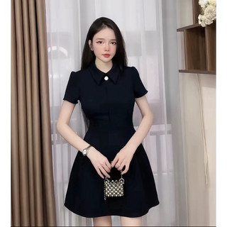 (Y1) Váy Cổ Sơ Mi Cộc Tay Dáng Ngắn (có quần bảo hộ rời)