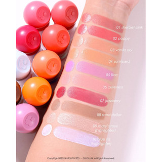 [2P] Má Hồng Kem Kèm Mút Tán 2P Original Oh Mh Blush Dot Nội Địa Thái