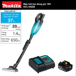 Máy hút bụi dùng pin 18V Makita DCL180ZB - Bảo hành 12 Tháng | Makita official Store