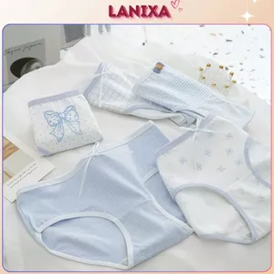 Quần lót thun cotton nữ hoạ tiết dễ thương cạp vừa tôn dáng đáy may hai lớp kháng khuẩn LANIXA L8030