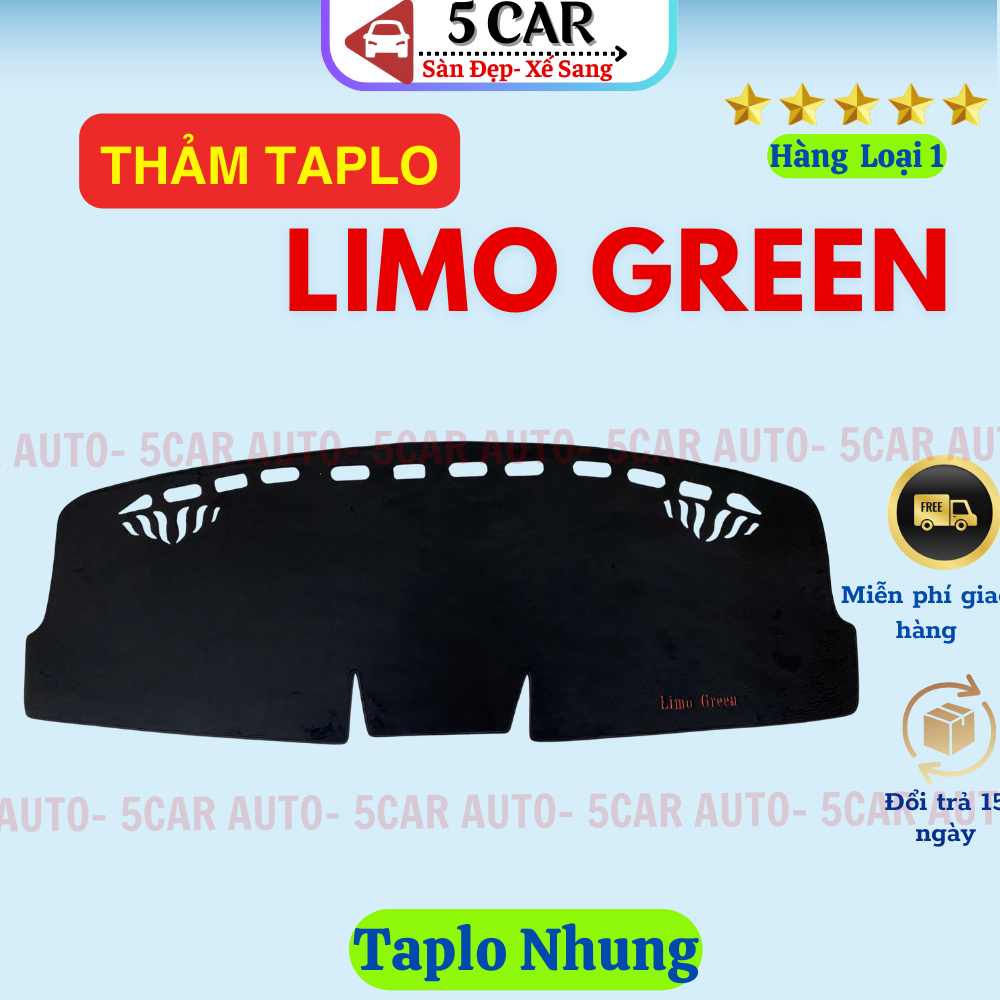 Thảm taplo Nhung/Da Carbon Vinfast Limo Green/MPV7 chống nóng hiệu quả, chống chói, thẩm mỹ đẹp, chuẩn khít form xe