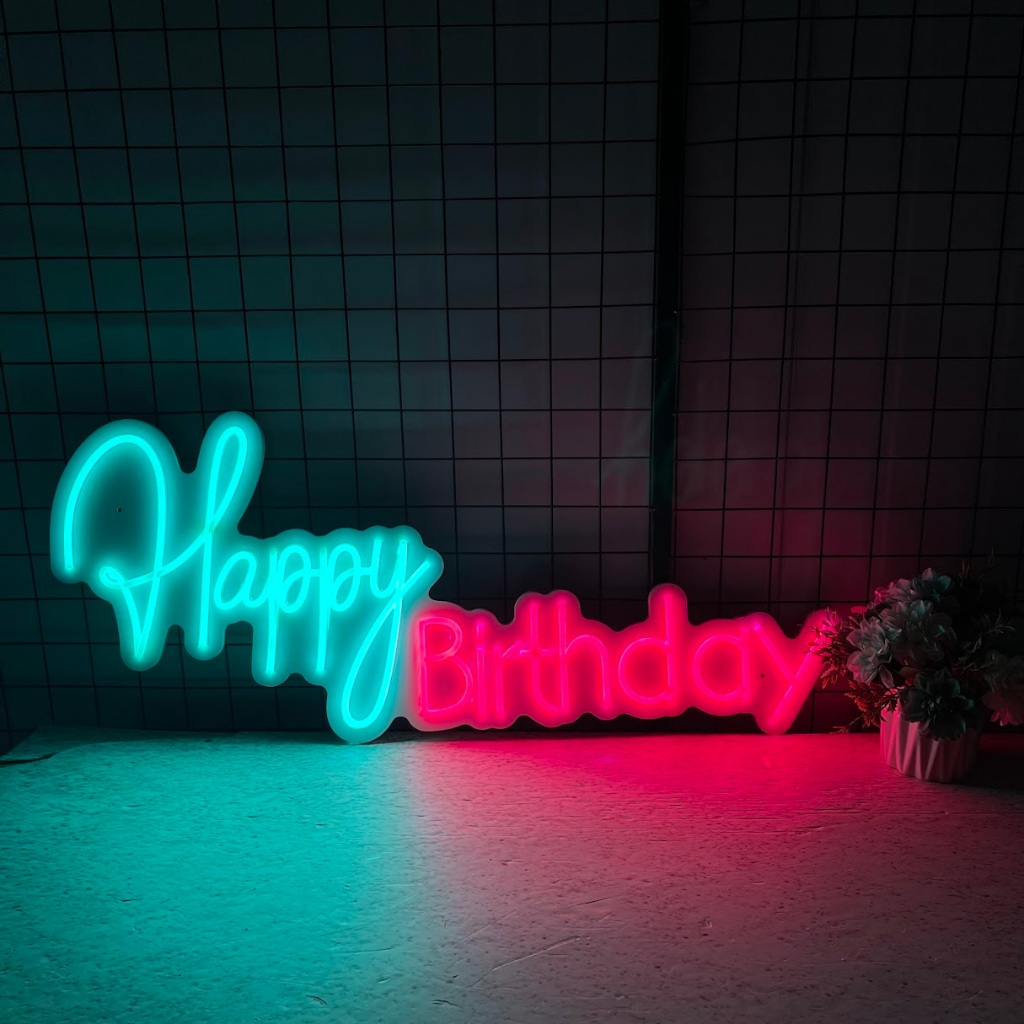 Đèn Trang Trí Led Neon Sign HAPPY BIRTHDAY-Mẫu Để Bàn KT 60 cm