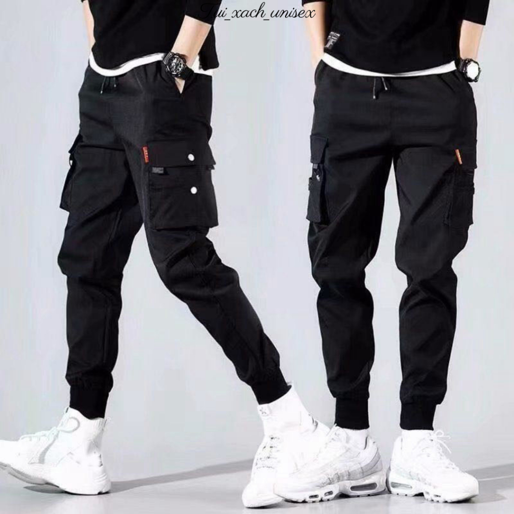 QUẦN KAKI JOGGER TÚI HỘP BO CHÂN NAM NỮ DÀI MÀU ĐEN XÁM mềm mịn, phong cách đường phố k1