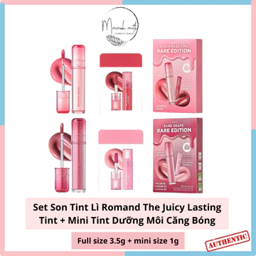 Set Son Tint Lì Romand The Juicy Lasting Tint + Mini Tint Dưỡng Ẩm Môi Căng Mọng